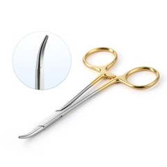 2Type Dental Hemostat Locking Forceps Surgical Instrument Curved & Straight Head