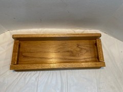 Vintage Desk Organizer Oak Wood Table Book Rack Shelf Country Ship 20.5 x 8 x 2