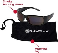 Smith & Wesson 21303 Protective Safety Sun Glasses Anti-Fog Smoke Gray Lens Z87+