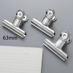 6 pcs Stainless Steel Binder Clips Strong Metal Paper Clamps
