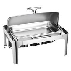 Roll Top Chafing Dish Buffet 9qt Set Silver JZYQG1/1