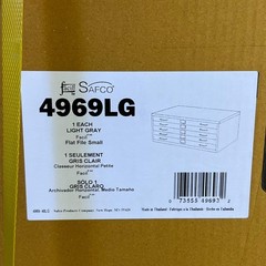 SAFCO Facil Steel Flat File 60lb Drawer Cap 40″x26″x16.5″ Light Grey SAF4969LG