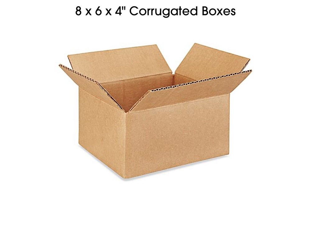 100 8x6x4 Corrugated Boxes 200lb Test Brand New Fast Shipping