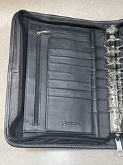 Franklin Covey Classic Zip Binder/ Planner -7 Ring Black Top Grain Leather