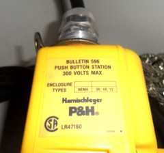 ⭐NEW⭐ P&H HARNISCHFEGER 596 6-PUSHBUTTON PENDANT STATION W/50′ of SOOW CABLE