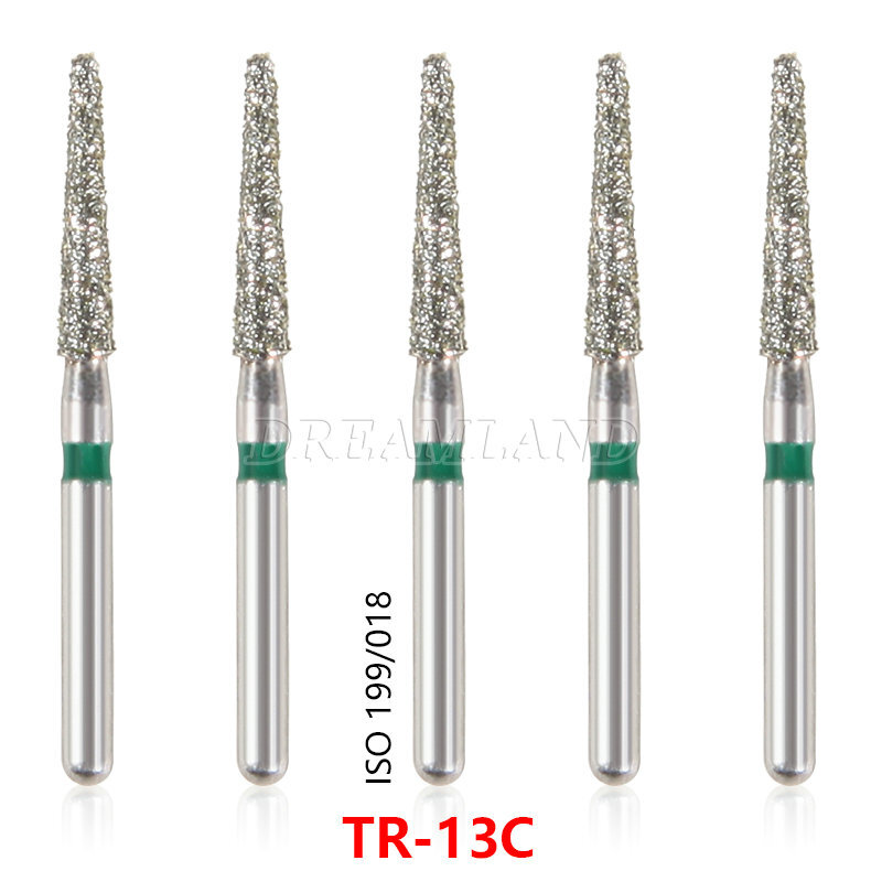 50pcs Dental Diamond Burs Coarse TR-13C Taper Round End FG 1.6mm High Speed Bur