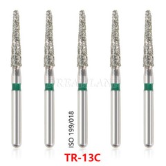 50pcs Dental Diamond Burs Coarse TR-13C Taper Round End FG 1.6mm High Speed Bur