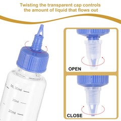 4Pack 30 Ml/1 oz Squeeze Bottles with Twist Cap Dispensing Bottle Transparent