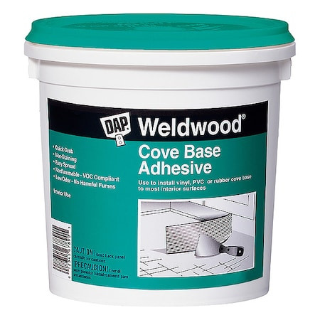 Dap 25053 Construction Adhesive, Cove Base Series, Green, 1 Qt, Pail
