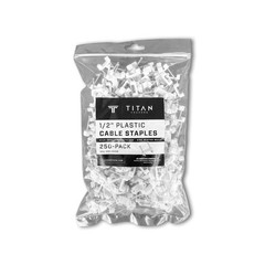 250-Pack 1/2 Inch Plastic Cable Staples for Power and Low-Voltage Cables