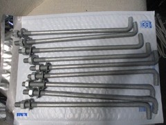 (10) Concrete L Bent Anchor Bolts 1/2-13 x 12″ Hot Galvanized with Washers/Nuts