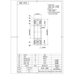 (10) R10-2RS Premium Rubber Seal Ball Bearing C3, 5/8″x1-3/8″x0.3438″, R10rs