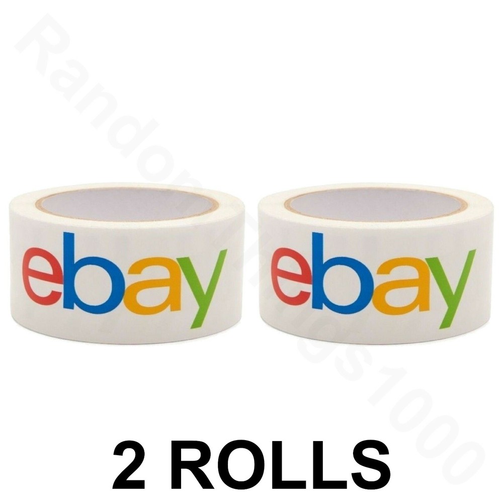 Tape 2 Rolls Shipping Packing Sealing Opaque White eBay Brand Multicolor Logo