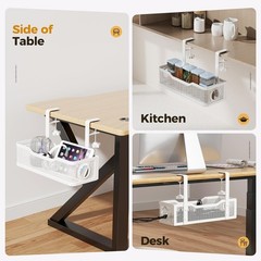 Under Desk Cable Management Tray White, Cinati Wire Organizers No Drill, Cable T