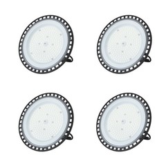 4 Pcs UFO LED 150W High Bay Light Lighting Fixture 18000LM With Hook Safety Rope