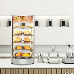 ROVSUN Commercial Food Warmer 5-Shelf Countertop Catering Pizza Display Case