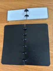 Vintage Levenger black Leather disc binder planner Circa date Book & notes NICE