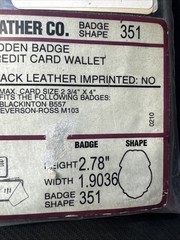 Strong Leather Co. Hidden Badge Credit Card Wallet Shape # 351