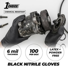 100 Pack Black Nitrile Gloves Large Xl Xxl Disposable Mechanics Cleaning Food…