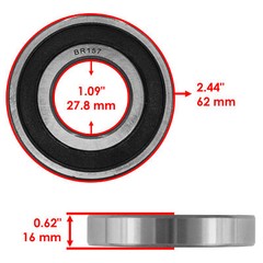 Caltric 6206-28-2RS 6206-28 2RS 6206/28-2RS Rubber Sealed Ball Bearing 28x62x16