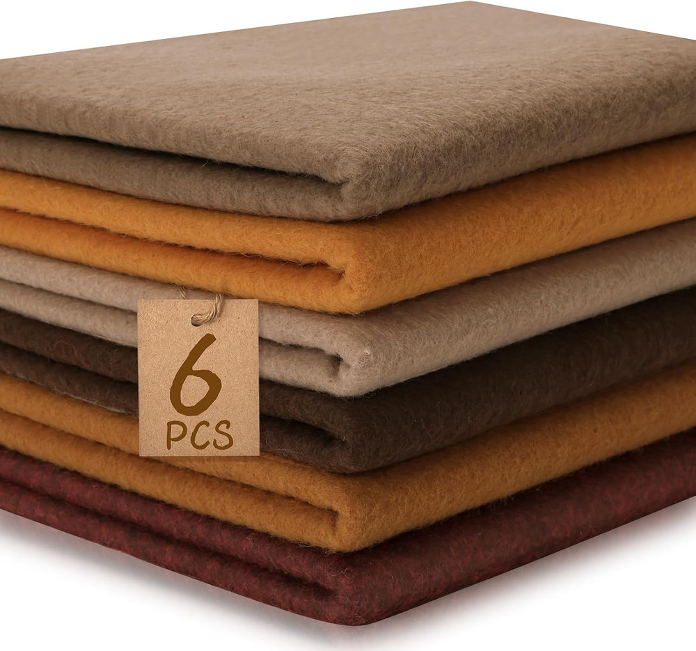 6 Rolls 12″X35″ 1.4Mm Thick Soft Felt Fabric Sheet 6 Assorted Maillard Series Co