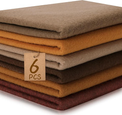 6 Rolls 12″X35″ 1.4Mm Thick Soft Felt Fabric Sheet 6 Assorted Maillard Series Co