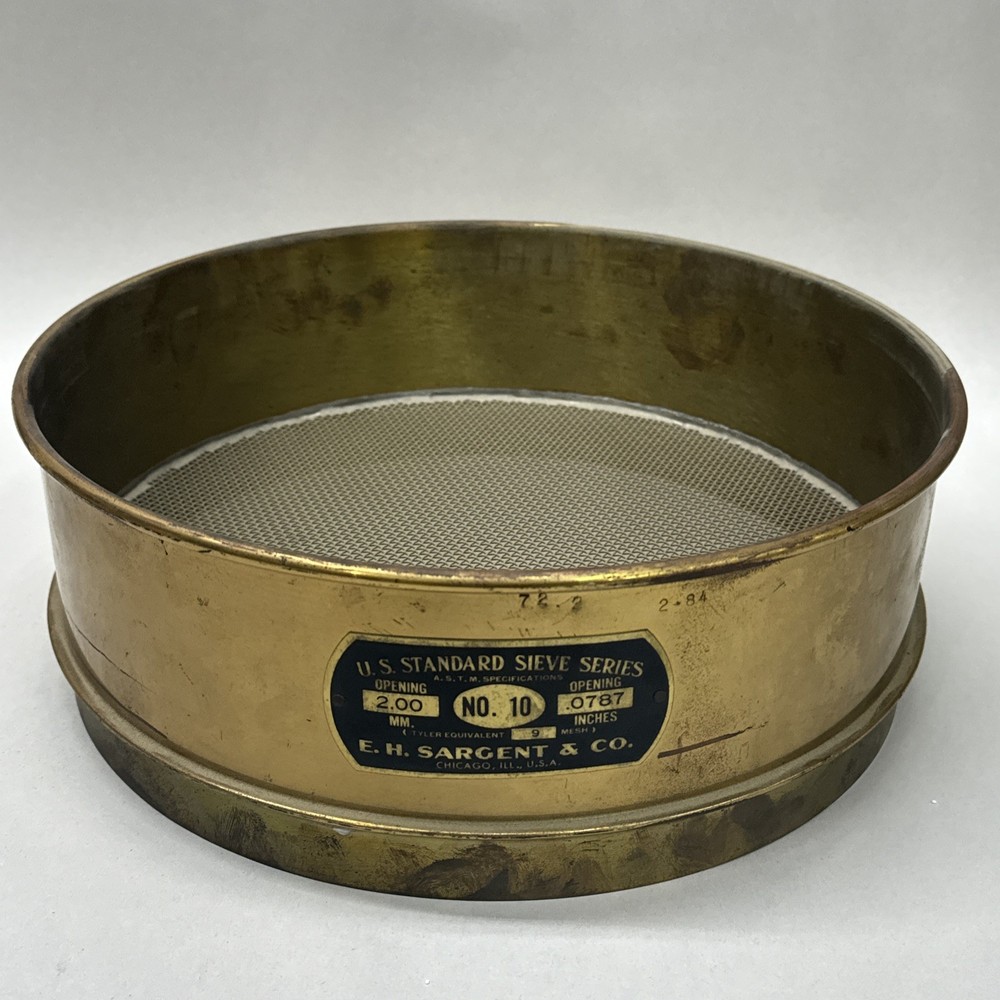 E.H. Sargent #10 12” Brass 0.0787″ USA Standard Testing Sieve 2.0mm /2000µm ASTM