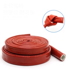 Silicone / Fibreglass Fire Sleeving Protective Heat Shield Sleeve Red 4mm-100mm