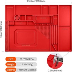 Large Silicone Soldering Mat BGA Gun Heat Resistant for Solder Station Magnetic