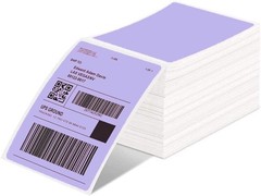 500PCS 4×6 Thermal Shipping Labels – Purple Fanfold Compatible with Rollo, MUNBY
