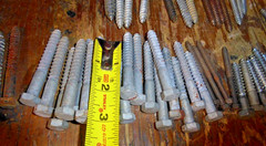 Lot Of Heavy Duty Lag Bolts VARIOUS Sizes Most New Some Used total of 6 pounds