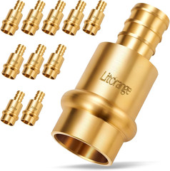 10 Pcs Extended 1/2″ Press X 1/2″ PEX Crimp Coupling, Lead-Free 1/2 Inch Press F