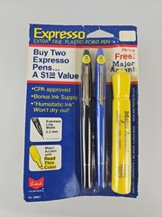 Sanford’s Expresso Extra Fine Plastic Point Pens .3mm Blue, Black NOS 1990’s