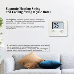Heagstat Non-Programmable Thermostats for Home Conventional White Backlight