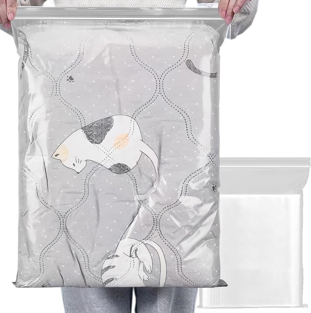 20 Pcs Clear Clothing Storage Bag Plastic Zipper Storage Bags 4 Gallon 16″ x …