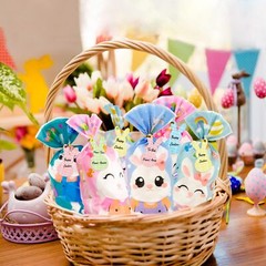 120 Pcs Easter Cellophane Bags 120 Gold Twist Ties 40 Gift Tags Party Decor