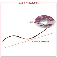 2.0mm Desoldering Braid Wick Solder Remover w/ No Residue Rosin Flux 5 FT