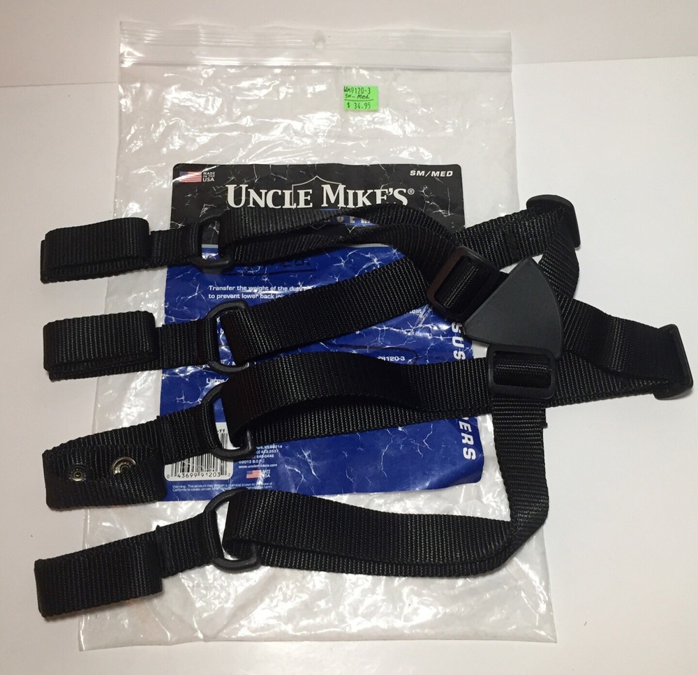 Uncle Mike’s Small / Medium Duty Suspenders Fits Up To 40” Chest Black Nylon