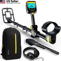 Metal Detector for Adults Waterproof – 2000mAh Chargeable Professional BLACK