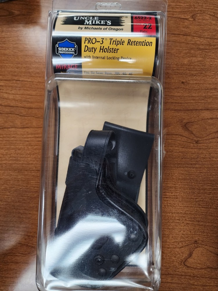 Uncle Mikes Pro-3 Triple Retention Duty Holster LH Plain 6522-2, Sig Sauer