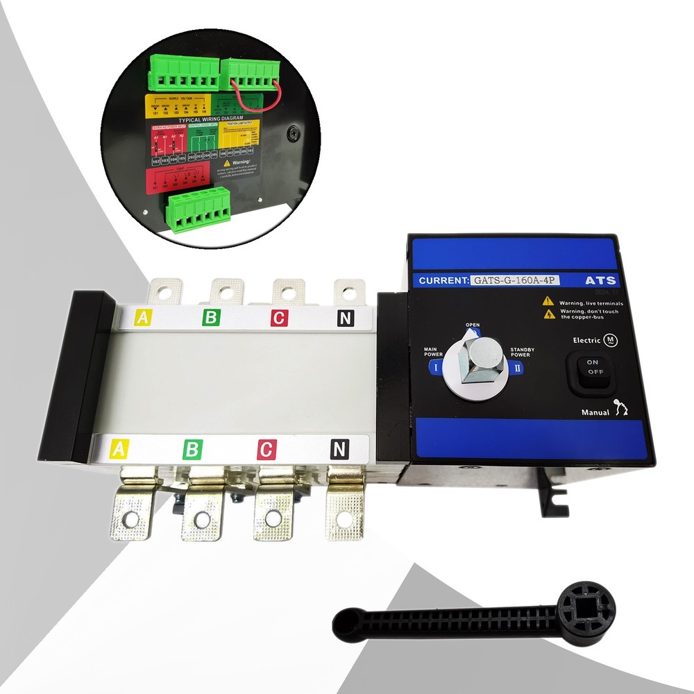 4P 100A Dual Power Auto Transfer Switch (ATS) Ui 690V Uimp 8kV Icw 10kA/60ms