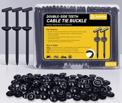 120pcs Nylon Universal Cable Tie Buckles Double Lock Zip Tie Rivets Auto Repair
