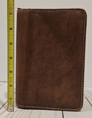 VTG Franklin Covey Brown Full-Grain Leather 2-Zipper Wallet Binder – RARE