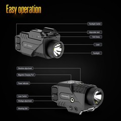 DEFENTAC 800lm Pistol Light with Green Beam for and Combo