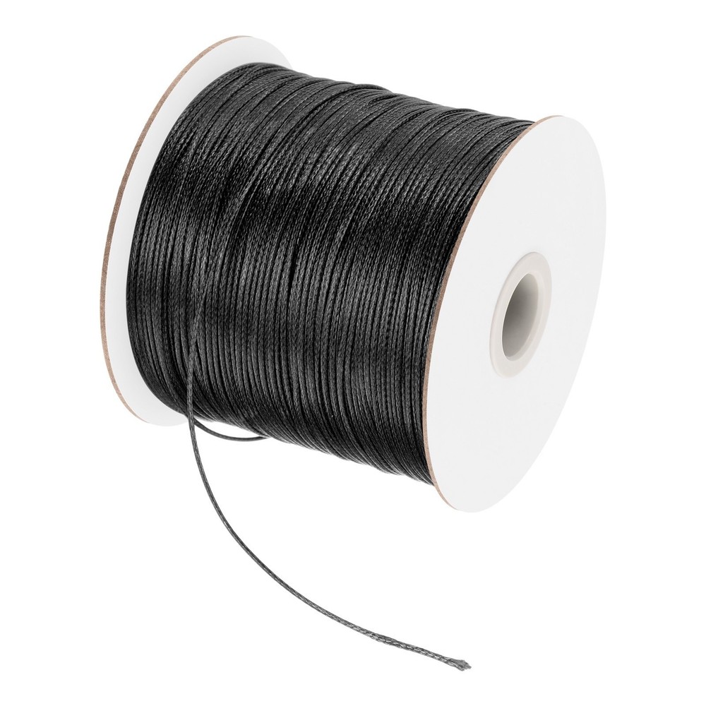 Black 0.5mm Waxed Cord 175 Yard Wax Bead Thread String for Jewelry Making *vv