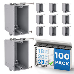 1-Gang New Work Outlet Box, 23 Cubic Inch (20-Pack) Single Gang PVC Electrical B