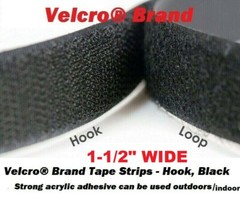 1-1/2″ wide Velcro® ACRYLIC Adhesive Tape Strip Hook and Loop Black Velcro 1 1/2