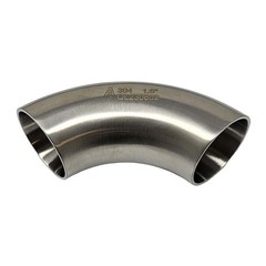 1 1/2 Inch Short Radius Butt Weld 90 304 Stainless Steel