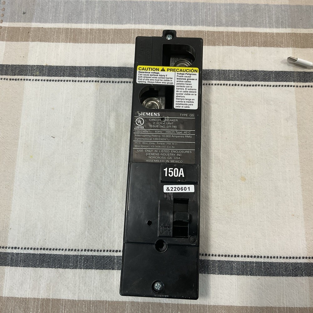 Siemens 150 Amp Main Breaker Type QNR Circuit Breaker 2 Pole 120/240VAC Open Box