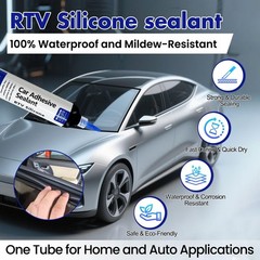 100% Waterproof RTV Silicone Adhesive Sealant – Strong Bond, Crack Proof Caulk f